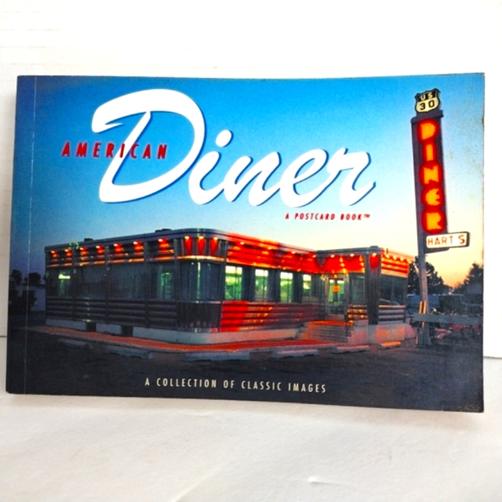 Vintage American Diner Postcard Book 1996 Cocktail Table Picture Book